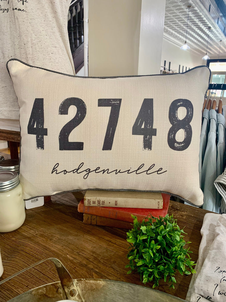 Custom Hometown Zip Code Pillows-Carolyn Jane's Jewelry