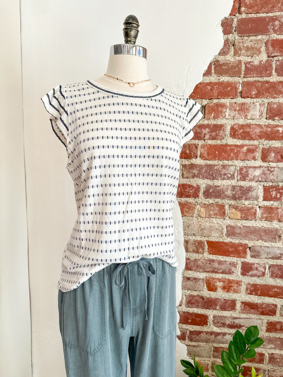 Emily Jane Ruffle Sleeve Top in Navy-Carolyn Jane's Jewelry