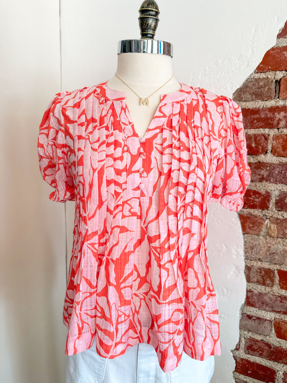 Ginger Printed Blouse-Carolyn Jane's Jewelry