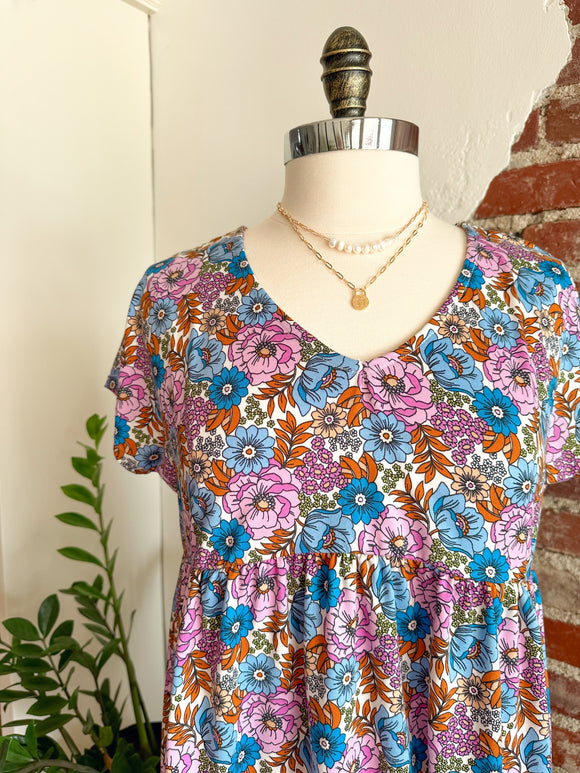 Harper Floral Babydoll top-Top-Carolyn Jane's Jewelry