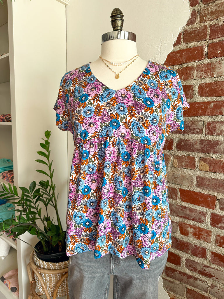 Harper Floral Babydoll top-Top-Carolyn Jane's Jewelry