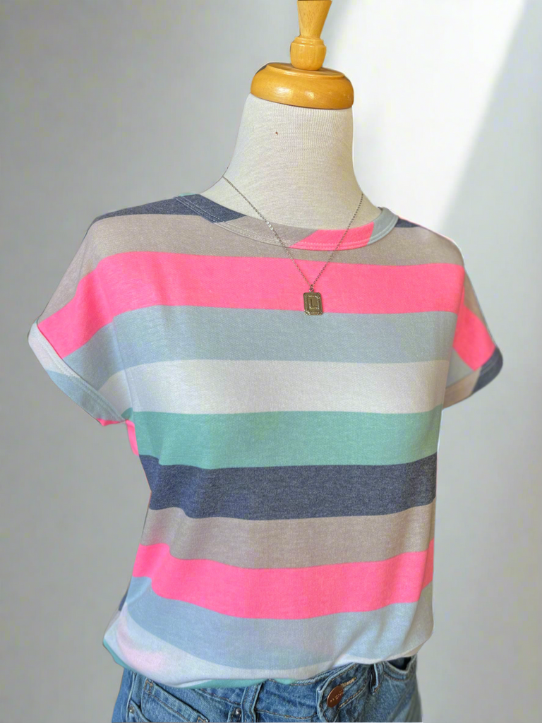 Harper Stripe Multi Color Top-Top-Carolyn Jane's Jewelry