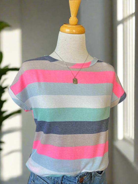 Harper Stripe Multi Color Top-Top-Carolyn Jane's Jewelry