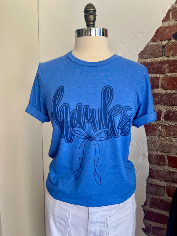 Hawks Tone on Tone Coquette Bow T-Shirt - Royal Heather