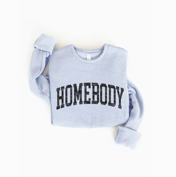 Homebody Sweatshirt in Heather Light Blue-Sweatshirt-Carolyn Jane's Jewelry