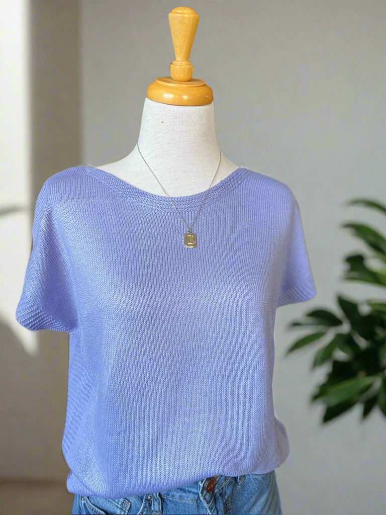 Hope Spring Short Sleeve Sweater Top - Lilac-Top-Carolyn Jane's Jewelry