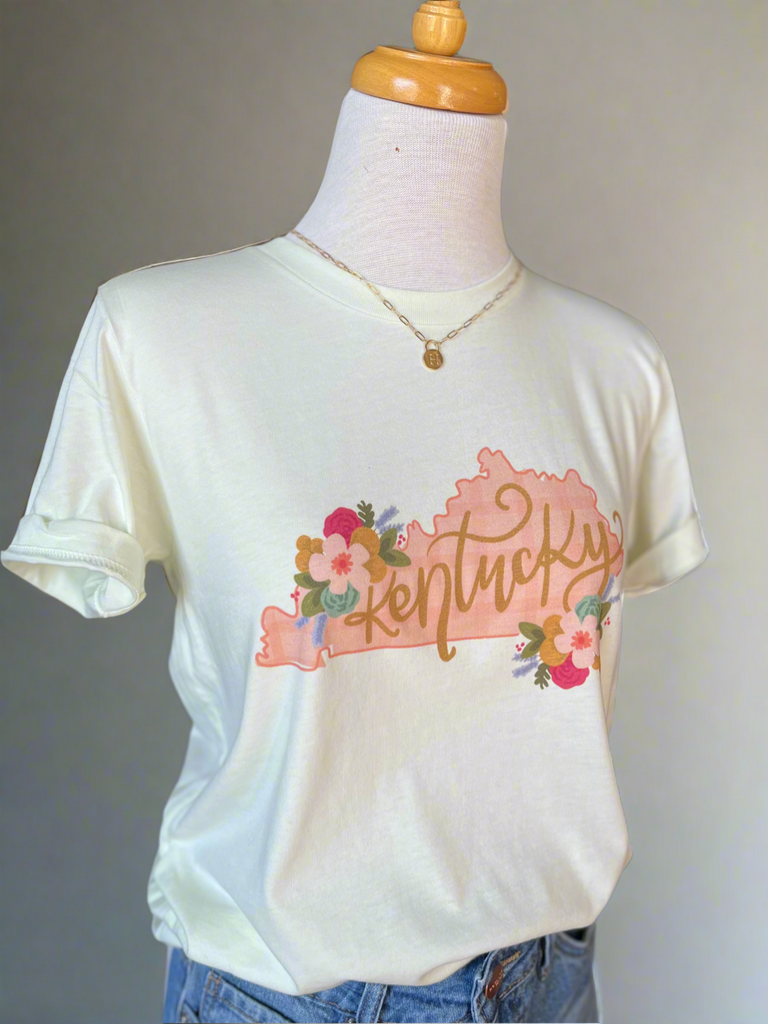 Kentucky Plaid Floral T-Shirt - Sage-T-Shirt-Carolyn Jane's Jewelry