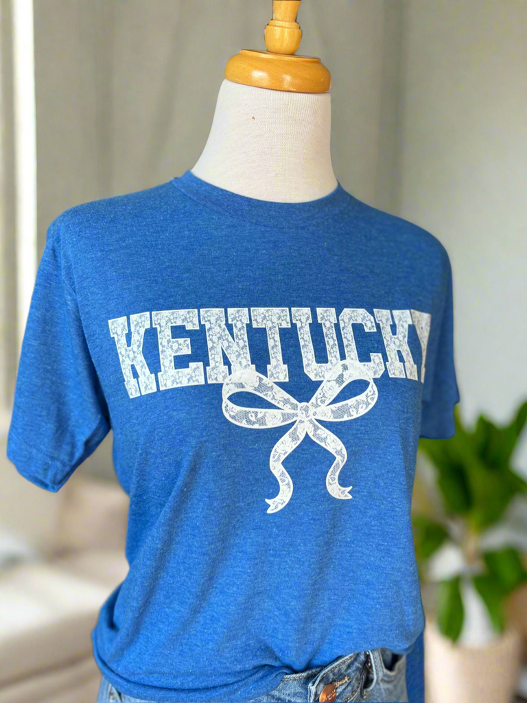 Lacey Kentucky Bow T-Shirt - Royal Blue-T-Shirts-Carolyn Jane's Jewelry