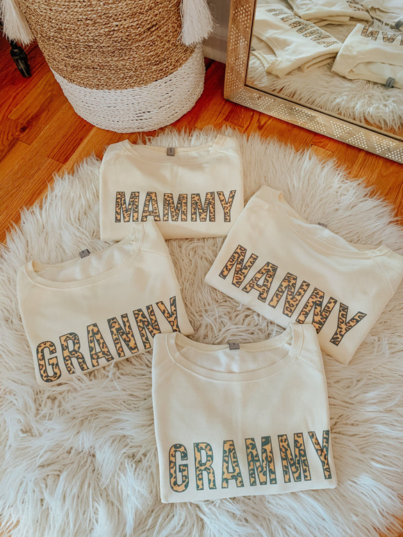 Love Letters | Custom Name Leopard Sweatshirt-Carolyn Jane's Jewelry