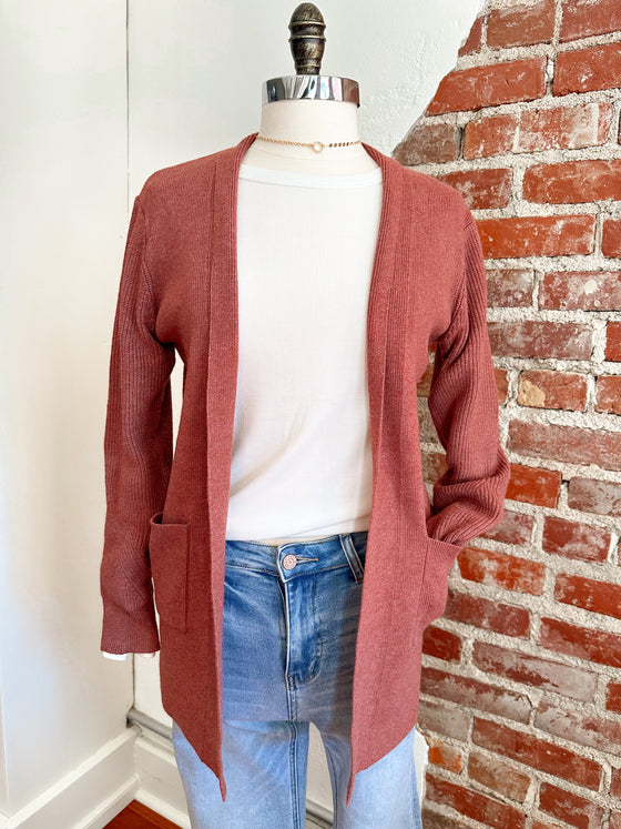 Mauve Open Knit Cardigan-Carolyn Jane's Jewelry