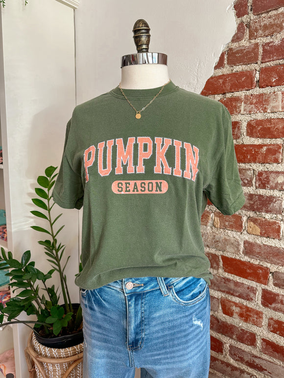 Pumpkin Season T-Shirt - Vintage Olive-T-Shirt-Carolyn Jane's Jewelry