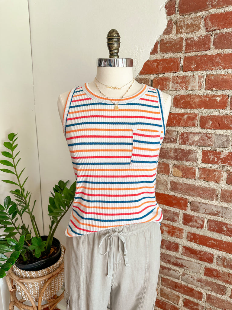 Sally Multi Color Sleeveless Top-Tank top-Carolyn Jane's Jewelry