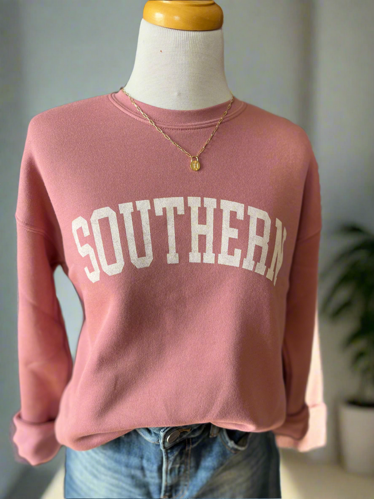 Southern Soft Sweatshirt in Mauve-Sweatshirt-Carolyn Jane's Jewelry