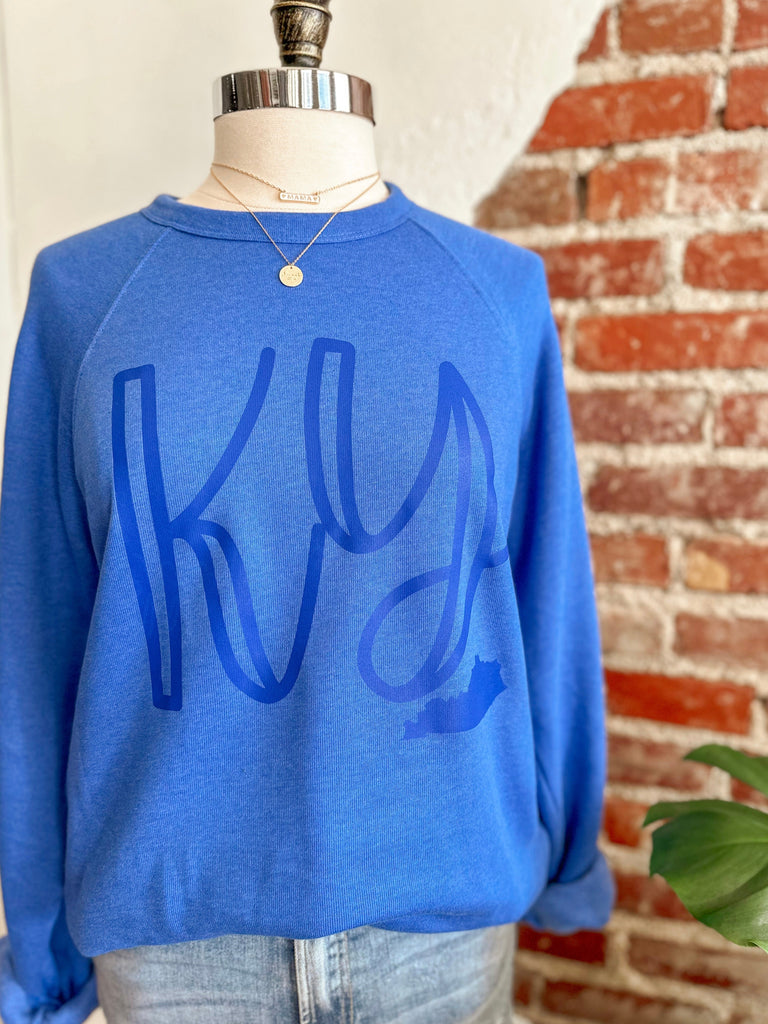 Spring into KY Sweatshirt Heather Royal Blue-Sweatshirt-Carolyn Jane's Jewelry