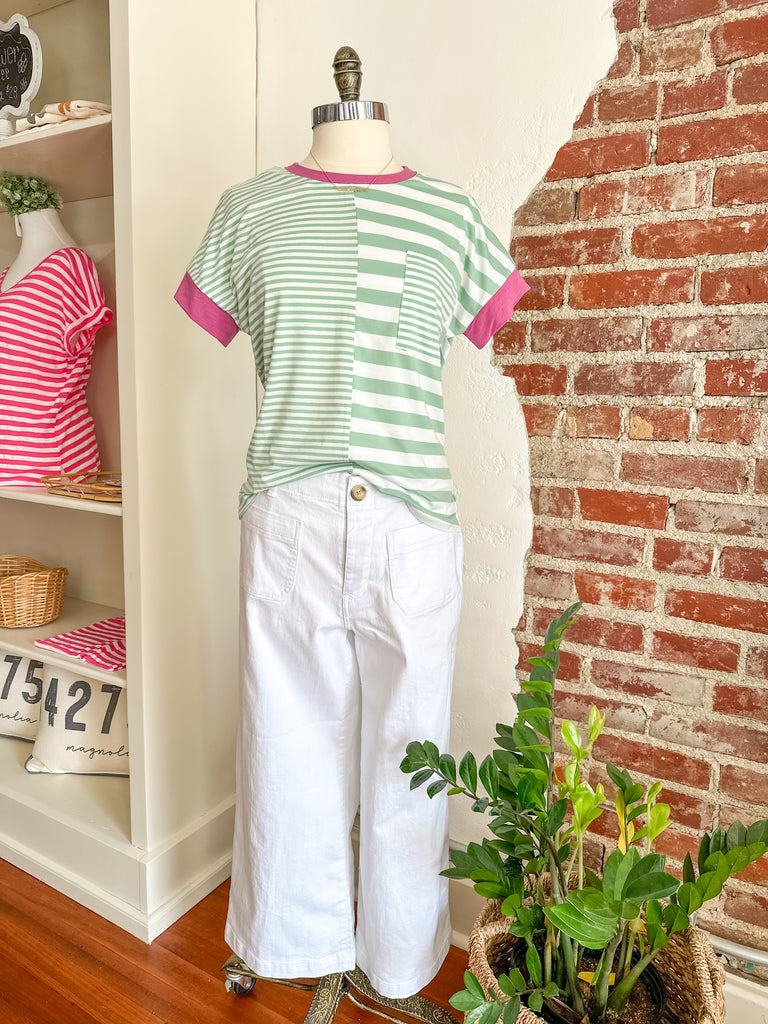 The Emre Mint Striped Top-Carolyn Jane's Jewelry