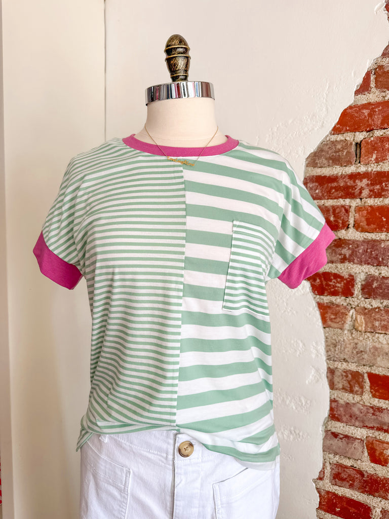 The Emre Mint Striped Top-Carolyn Jane's Jewelry