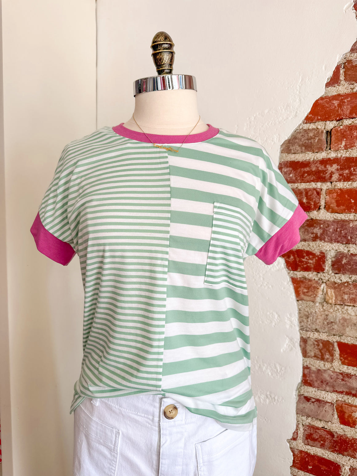 The Emre Mint Striped Top-Carolyn Jane's Jewelry