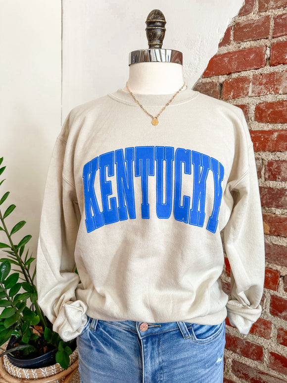 Vintage Varsity Kentucky Sweatshirt - Stone-Sweatshirt-Carolyn Jane's Jewelry