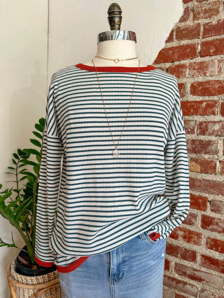 Willow Stripe Crew Top-Top-Carolyn Jane's Jewelry