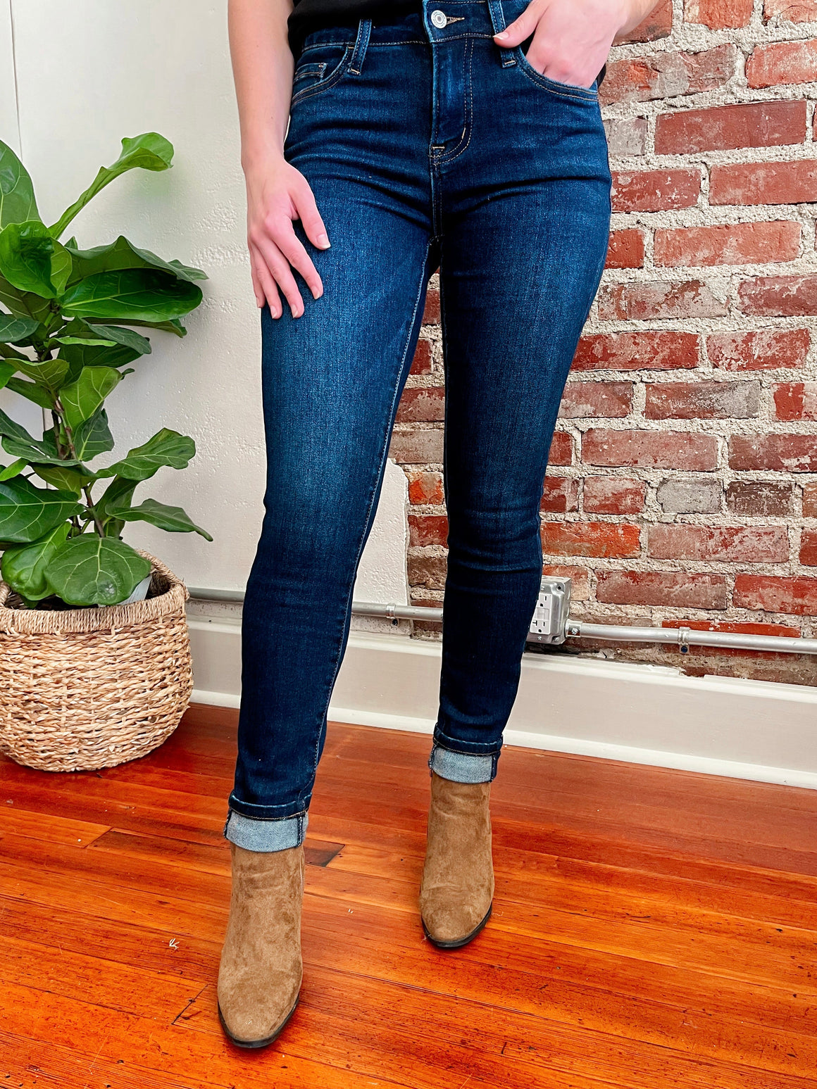 Amber Classic Mid-Rise Cuffed Skinny Jean-Jeans-Carolyn Jane's Jewelry