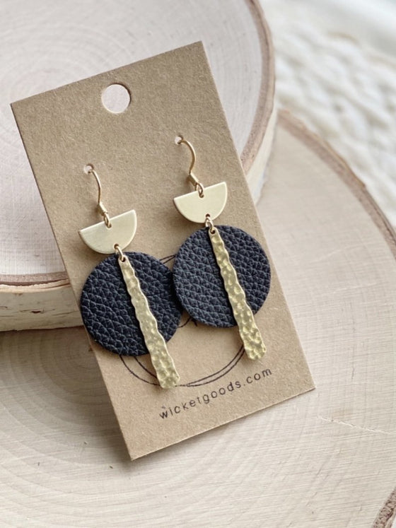 Crest Earrings in Coal-Carolyn Jane's Jewelry