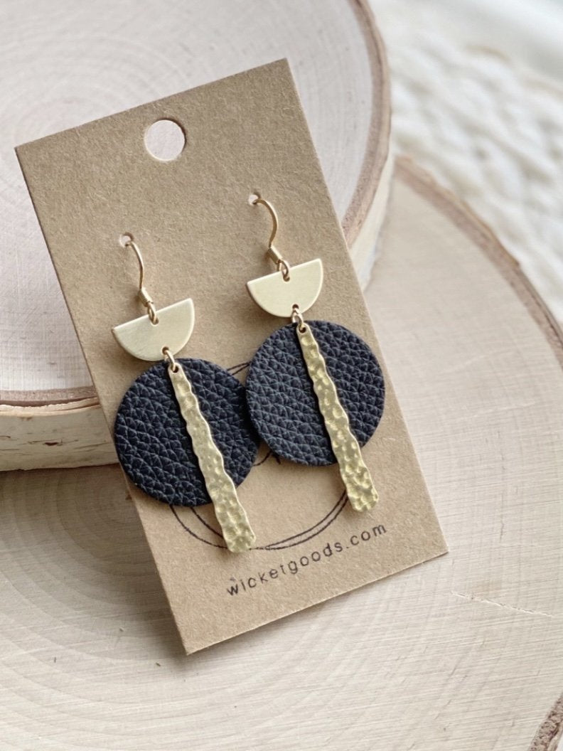 Crest Earrings in Coal-Carolyn Jane's Jewelry
