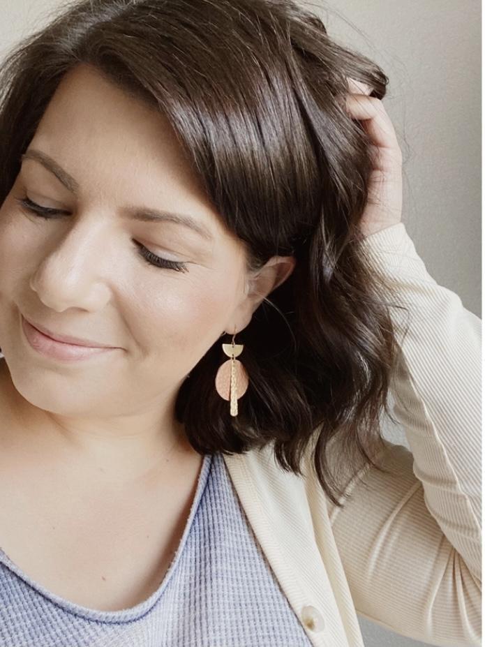 Crest Earrings in Terra Cotta-Carolyn Jane's Jewelry