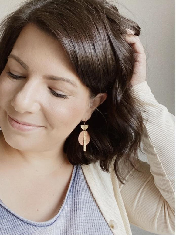 Crest Earrings in Terra Cotta-Carolyn Jane's Jewelry