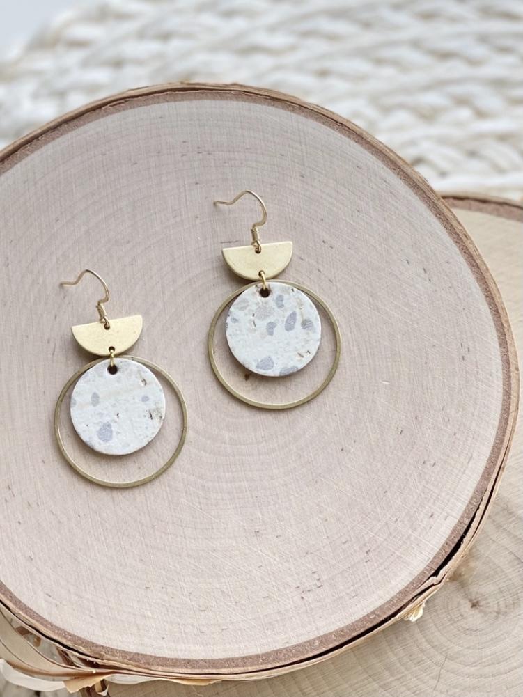 Cruiser Earrings in Grey Fleck-Carolyn Jane's Jewelry