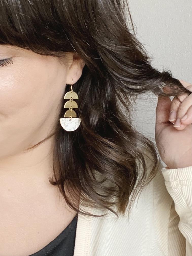 Delilah Earring in Grey Fleck-Carolyn Jane's Jewelry