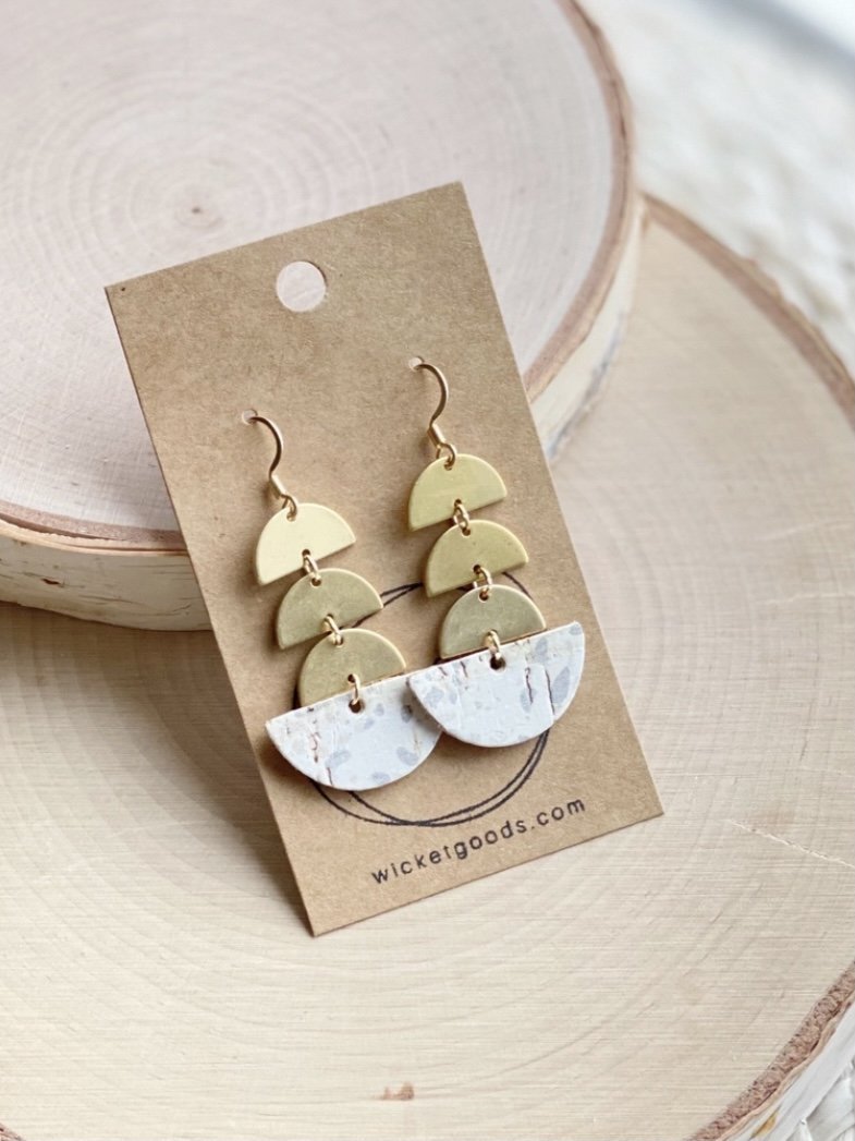Delilah Earring in Grey Fleck-Carolyn Jane's Jewelry