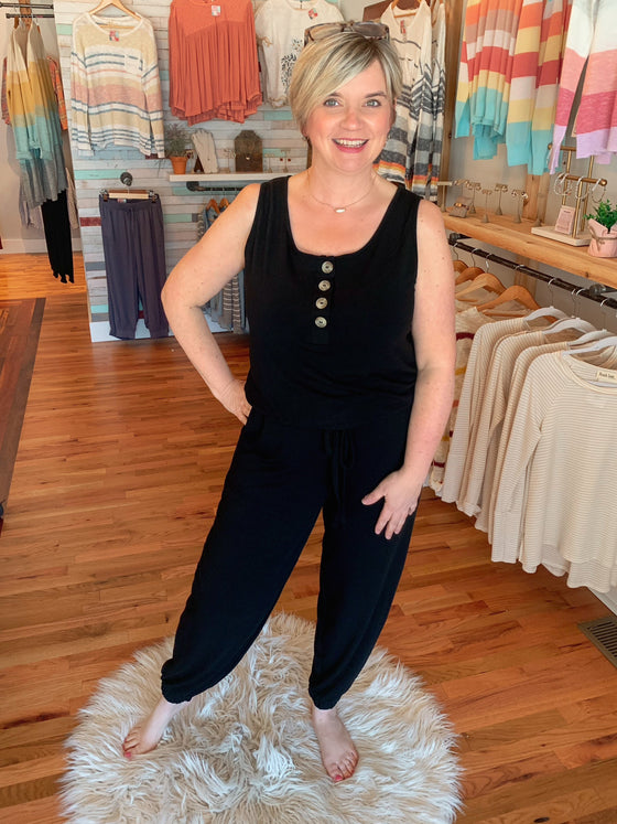 Everyday Button Jumpsuit-Carolyn Jane's Jewelry