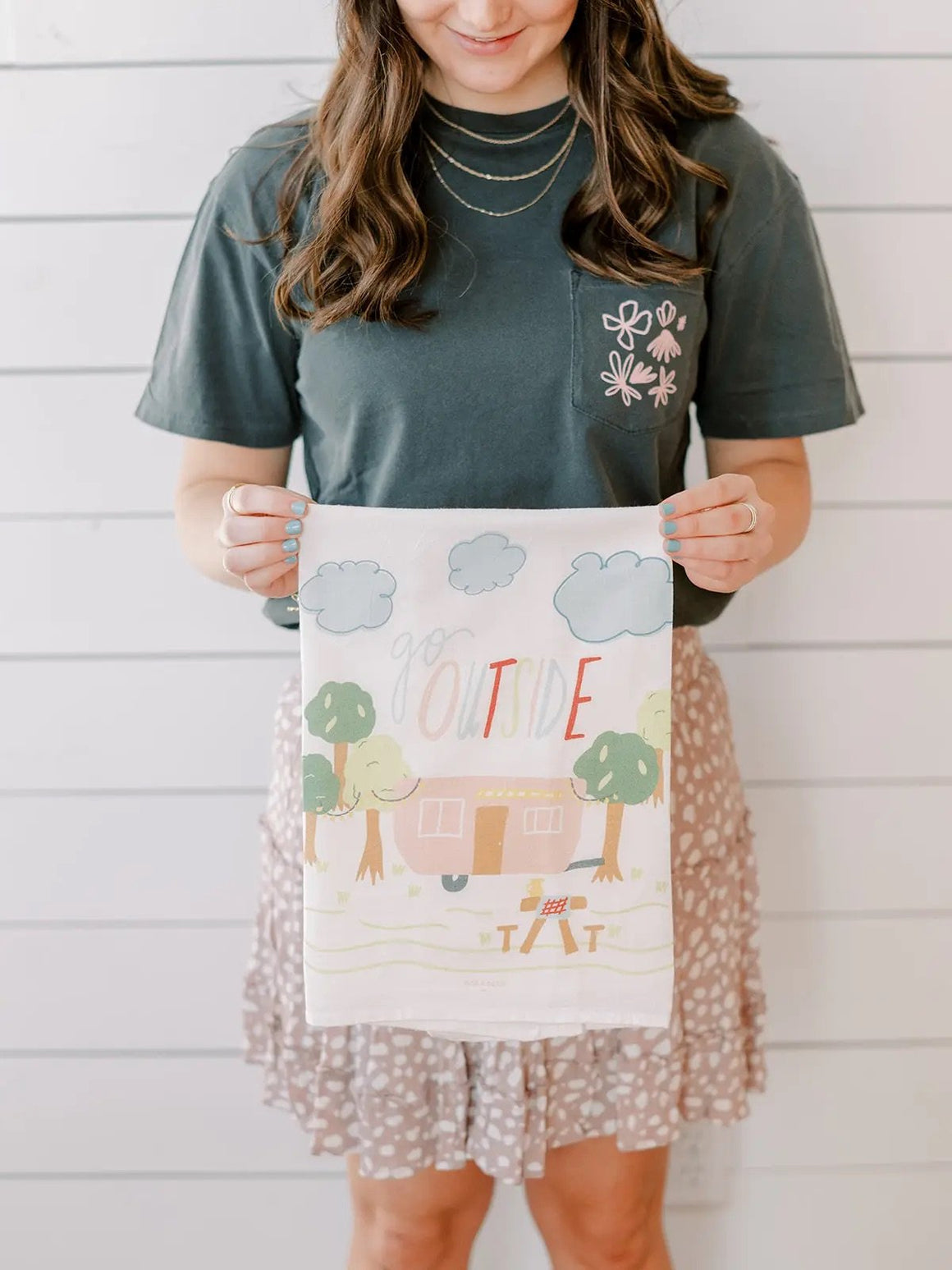 Go Outside Camper Flour Sack Kitchen Towel-Carolyn Jane's Jewelry