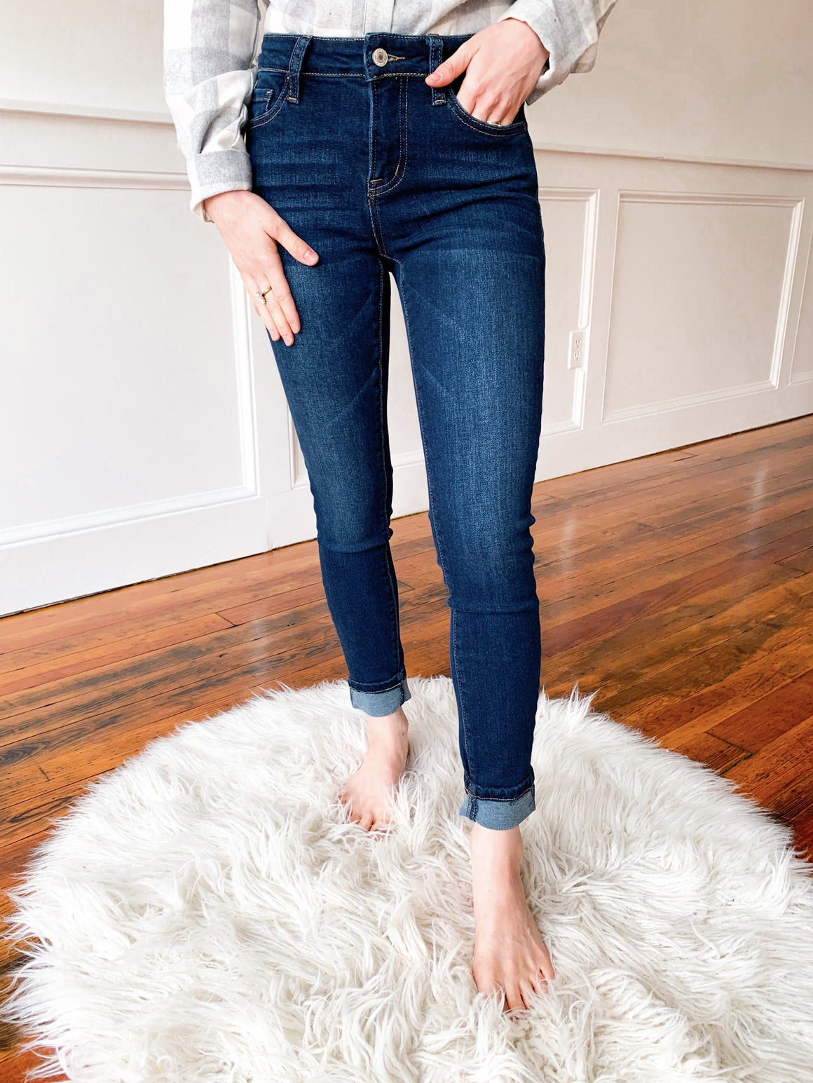 Laura Jean Mid-Rise Cuffed Skinny-Carolyn Jane's Jewelry