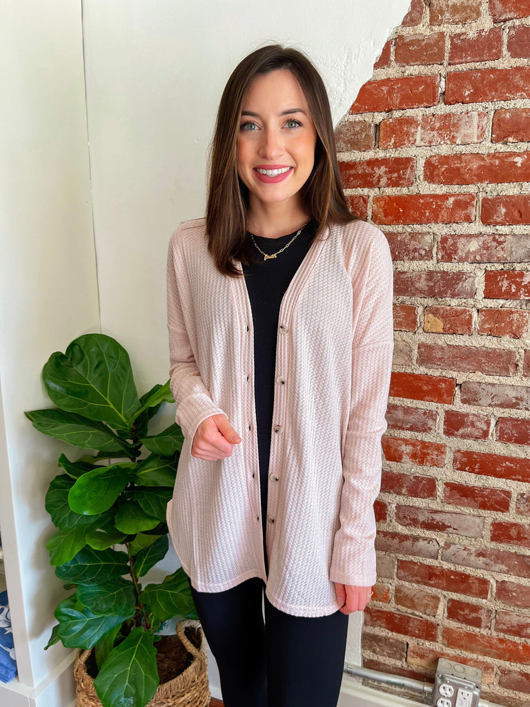 Lightweight Fall Waffle Cardigan-Cardigan-Carolyn Jane's Jewelry