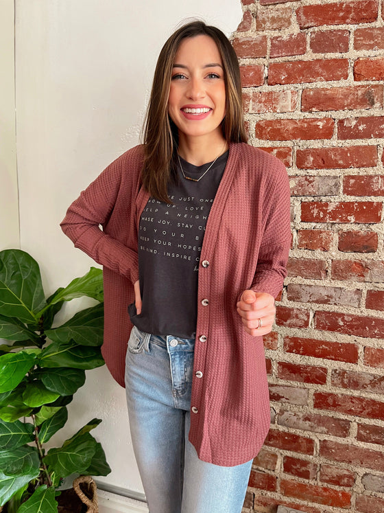 Lightweight Fall Waffle Cardigan-Cardigan-Carolyn Jane's Jewelry