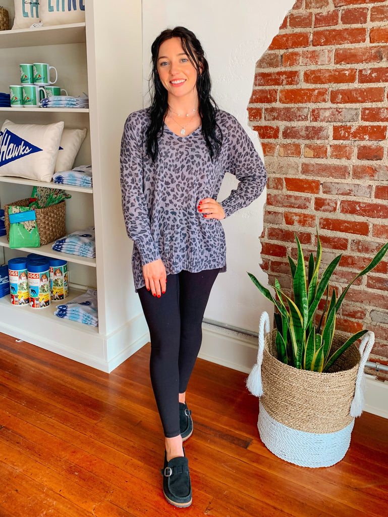 Midnight Leopard Lightweight Sweater-Top-Carolyn Jane's Jewelry