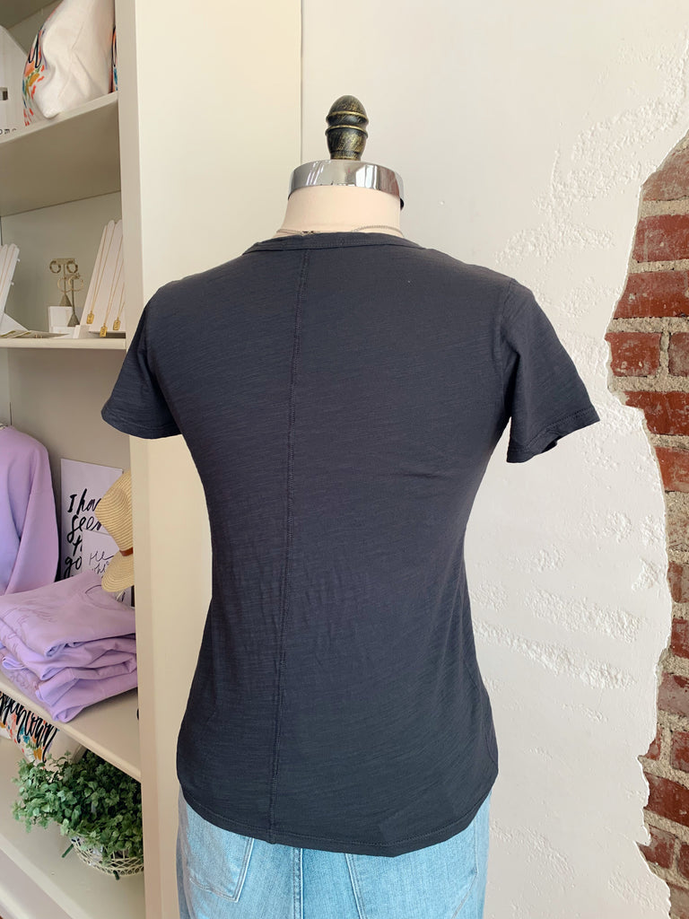 My Basic CC Short Sleeve Top in Charcoal-Top-Carolyn Jane's Jewelry