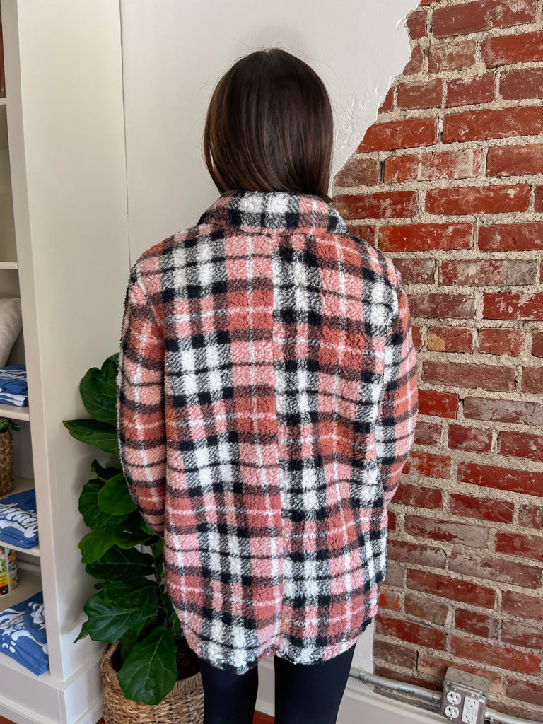 My Comfy Plaid Shacket in Pink-Carolyn Jane's Jewelry