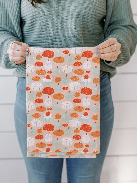 Pumpkin Patch Fall Tea Towel-tea towel-Carolyn Jane's Jewelry