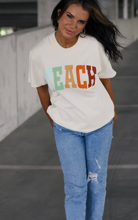 TEACH Multi Color Tee-T-Shirt-Carolyn Jane's Jewelry
