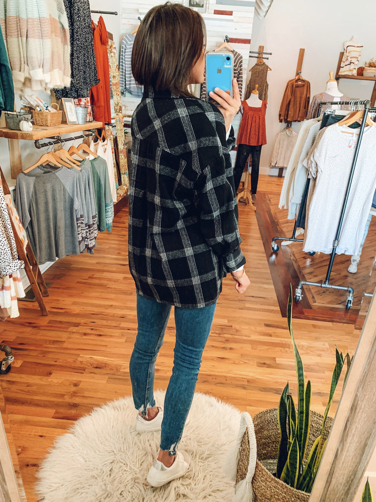 The Classic Plaid Shacket in Black-Outerwear / Shacket-Carolyn Jane's Jewelry
