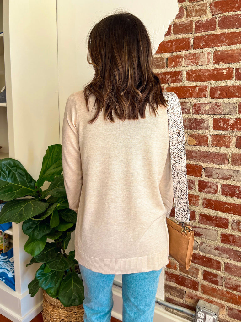 The Kara Open Front Cardigan in Oatmeal-Cardigan-Carolyn Jane's Jewelry