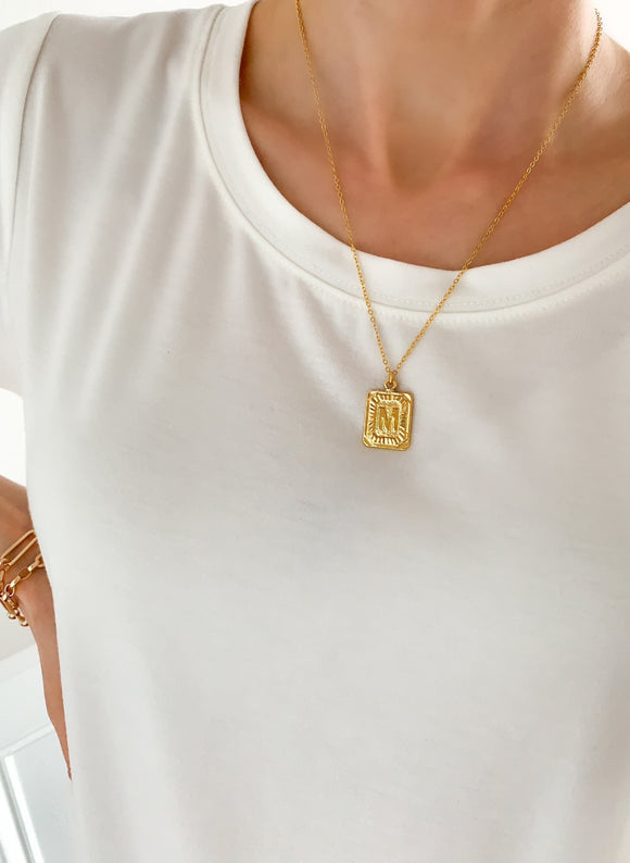 The Vintage Initial Monogram Necklace - Gold-Necklace-Carolyn Jane's Jewelry