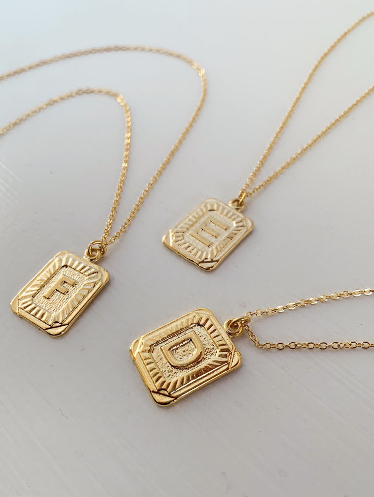 The Vintage Initial Monogram Necklace - Gold-Necklace-Carolyn Jane's Jewelry