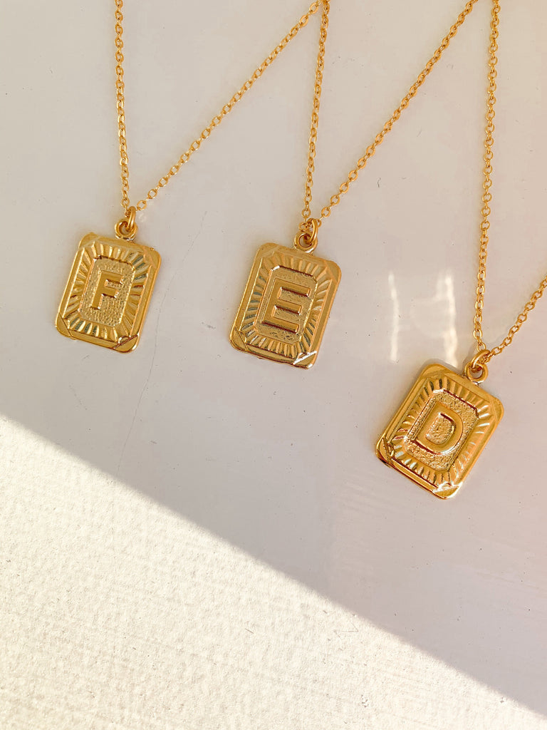 The Vintage Initial Monogram Necklace - Gold-Necklace-Carolyn Jane's Jewelry