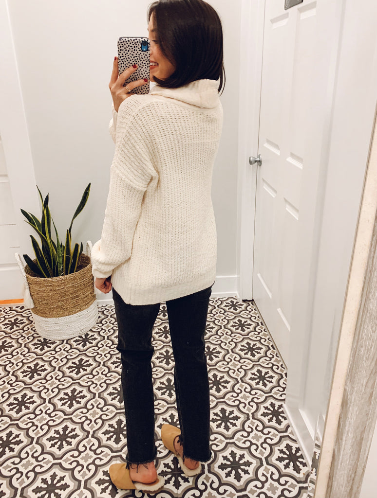 Winter White Cable Knit Sweater-sweater-Carolyn Jane's Jewelry