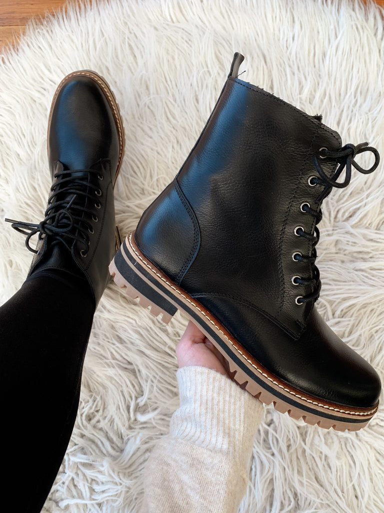 Women’s Combat Boot in Black-Carolyn Jane's Jewelry