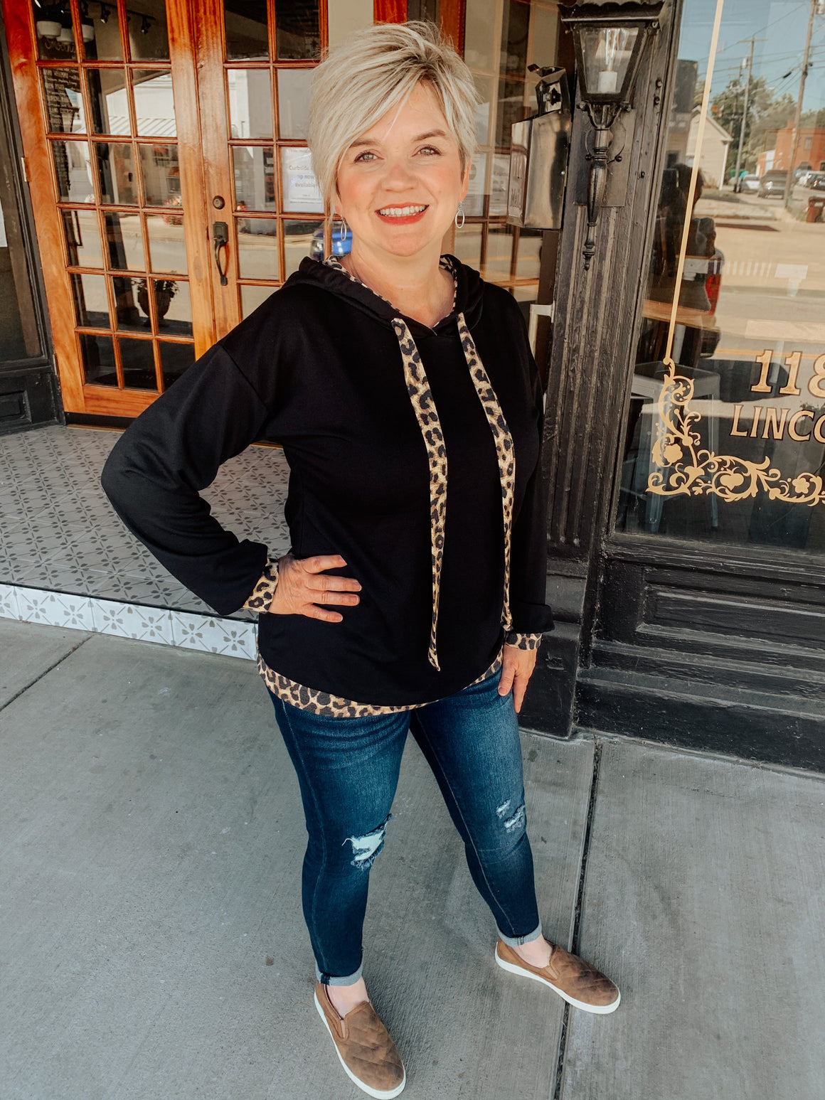 Leo Animal Print Hoodie-Carolyn Jane's Jewelry