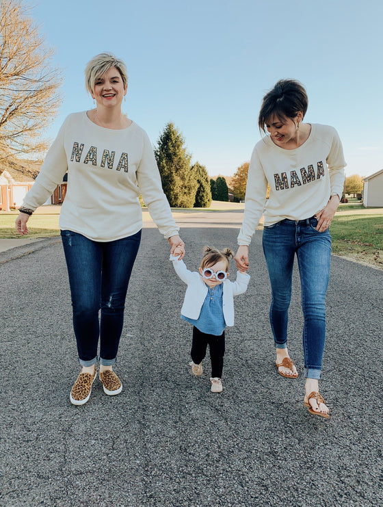 Love Letters | Custom Name Leopard Sweatshirt-Carolyn Jane's Jewelry